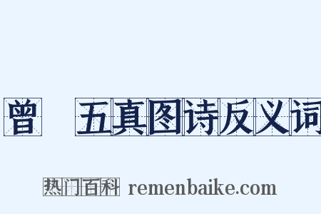 曾珣五真图诗反义词是什么意思的图片